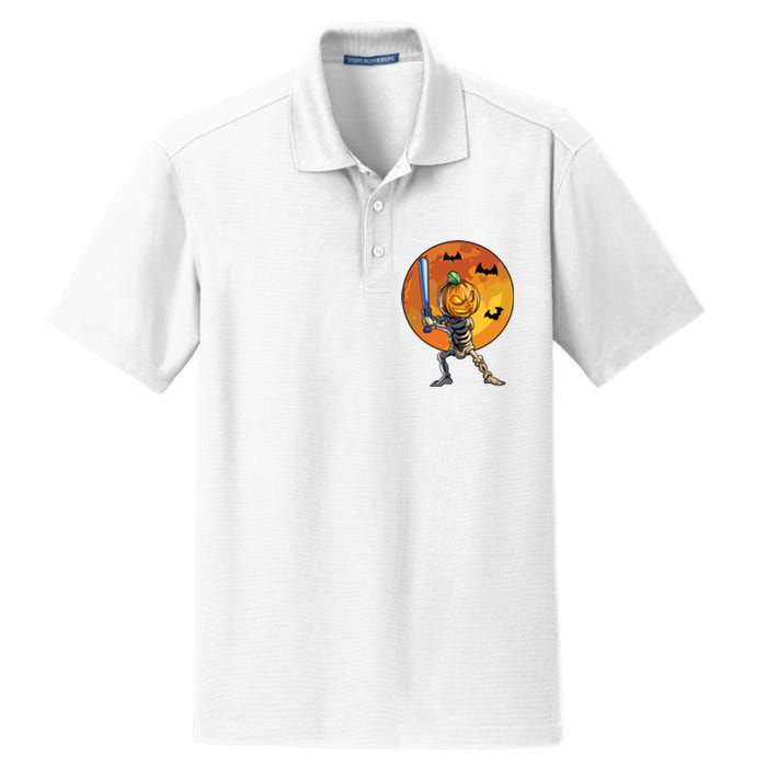 Baseball Skeleton Halloween Boy Baseball Halloween Dry Zone Grid Polo