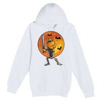 Baseball Skeleton Halloween Boy Baseball Halloween Premium Pullover Hoodie