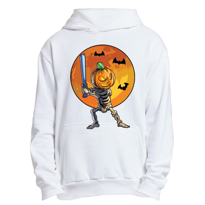 Baseball Skeleton Halloween Boy Baseball Halloween Urban Pullover Hoodie