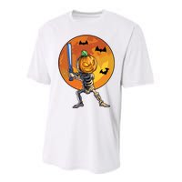 Baseball Skeleton Halloween Boy Baseball Halloween Performance Sprint T-Shirt