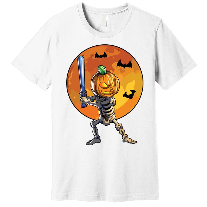 Baseball Skeleton Halloween Boy Baseball Halloween Premium T-Shirt