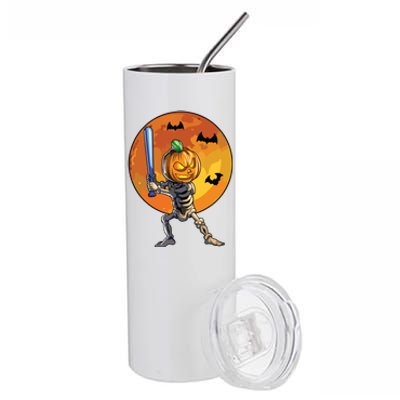 Baseball Skeleton Halloween Boy Baseball Halloween Stainless Steel Tumbler