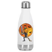 Baseball Skeleton Halloween Boy Baseball Halloween Stainless Steel Insulated Water Bottle