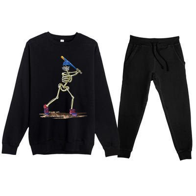 Baseball Skeleton Halloweenchalloween Premium Crewneck Sweatsuit Set