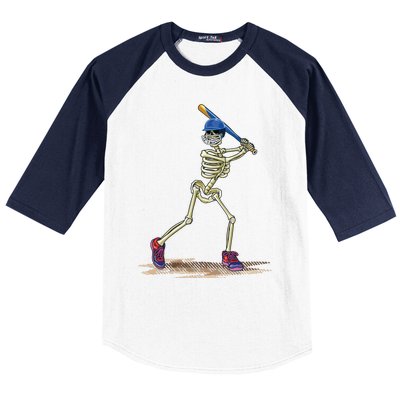 Baseball Skeleton Halloweenchalloween Baseball Sleeve Shirt