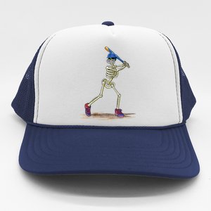 Baseball Skeleton Halloweenchalloween Trucker Hat