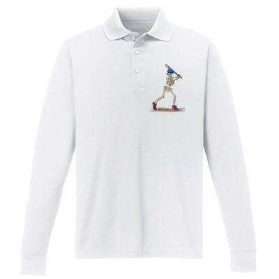 Baseball Skeleton Halloweenchalloween Performance Long Sleeve Polo