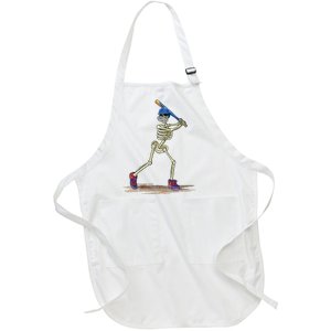 Baseball Skeleton Halloweenchalloween Full-Length Apron With Pockets