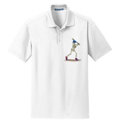 Baseball Skeleton Halloweenchalloween Dry Zone Grid Polo