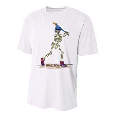 Baseball Skeleton Halloweenchalloween Performance Sprint T-Shirt