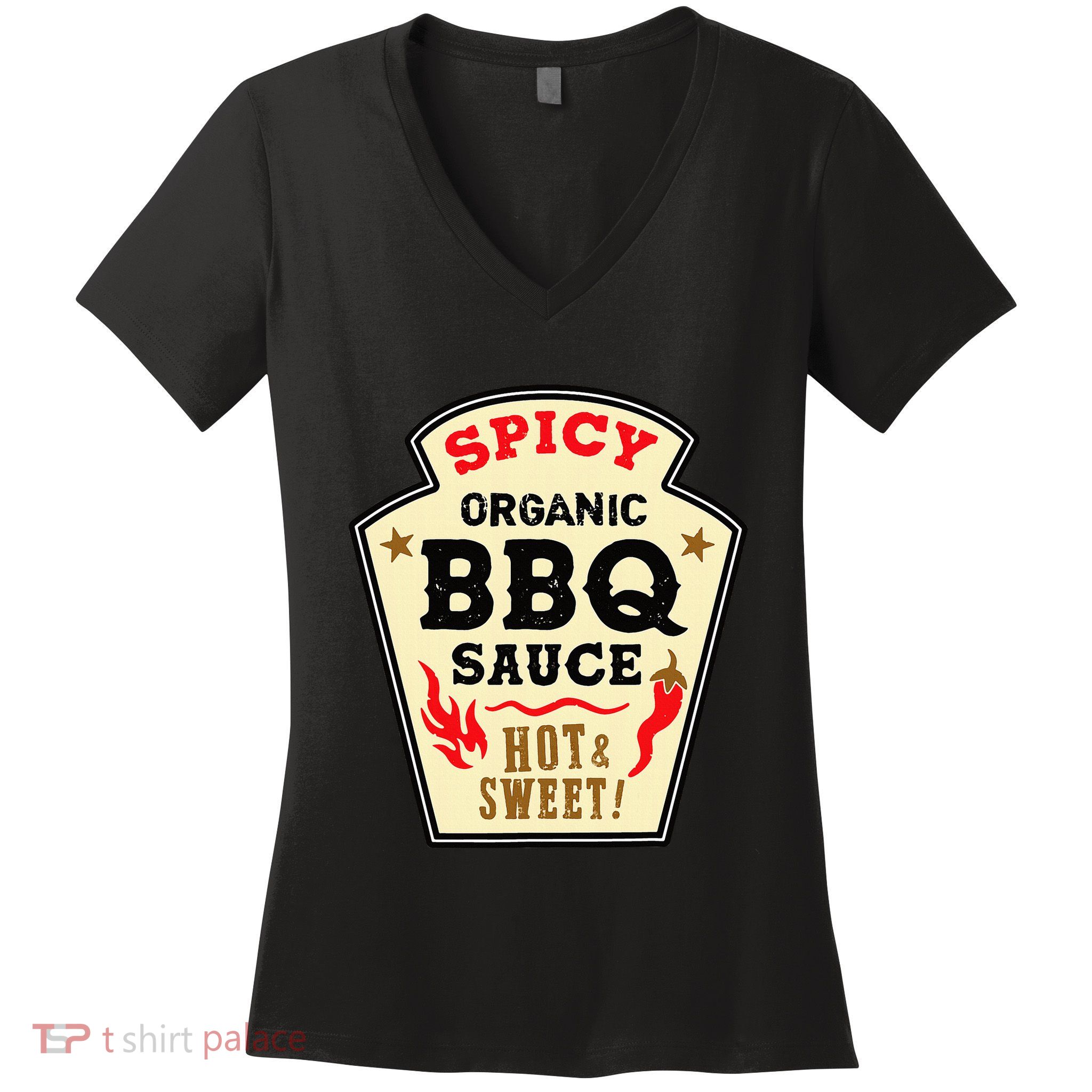 Bbq Sauce Hot Spicy Grill Barbeque Halloween Costume Women's V-Neck T-Shirt