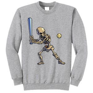 Baseball Skeleton Halloween Boy Baseball Halloween Tall Sweatshirt