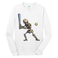 Baseball Skeleton Halloween Boy Baseball Halloween Tall Long Sleeve T-Shirt