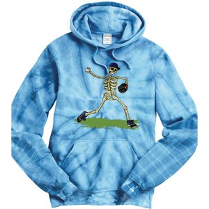 Baseball Skeleton Halloween Boy Baseball Halloween Tie Dye Hoodie