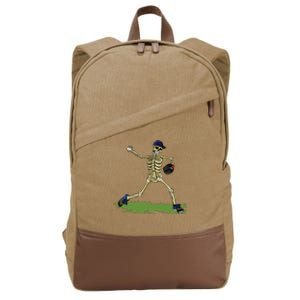 Baseball Skeleton Halloween Boy Baseball Halloween Cotton Canvas Backpack