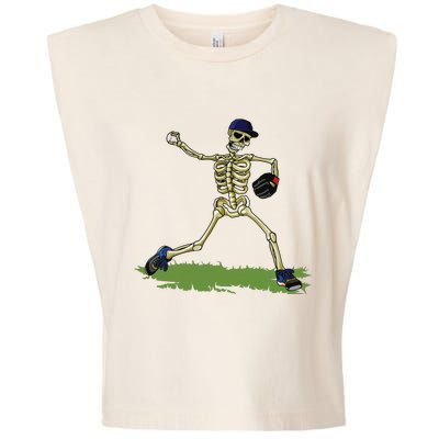 Baseball Skeleton Halloween Boy Baseball Halloween Garment-Dyed Women's Muscle Tee