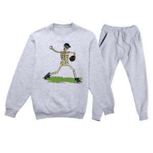 Baseball Skeleton Halloween Boy Baseball Halloween Premium Crewneck Sweatsuit Set