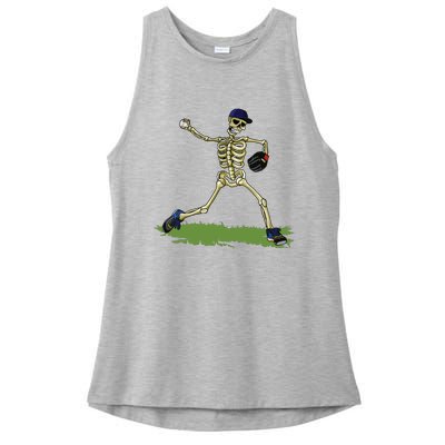 Baseball Skeleton Halloween Boy Baseball Halloween Ladies PosiCharge Tri-Blend Wicking Tank