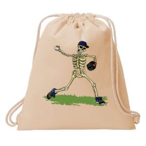 Baseball Skeleton Halloween Boy Baseball Halloween Drawstring Bag