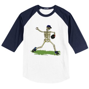 Baseball Skeleton Halloween Boy Baseball Halloween Baseball Sleeve Shirt