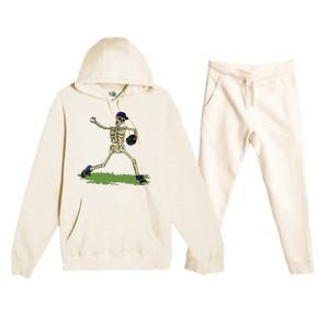 Baseball Skeleton Halloween Boy Baseball Halloween Premium Hooded Sweatsuit Set