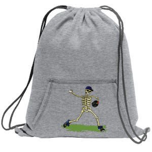 Baseball Skeleton Halloween Boy Baseball Halloween Sweatshirt Cinch Pack Bag