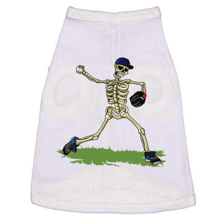 Baseball Skeleton Halloween Boy Baseball Halloween Doggie Tank