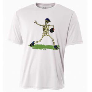 Baseball Skeleton Halloween Boy Baseball Halloween Cooling Performance Crew T-Shirt