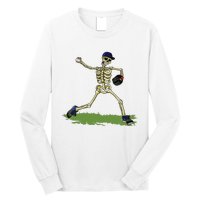 Baseball Skeleton Halloween Boy Baseball Halloween Long Sleeve Shirt