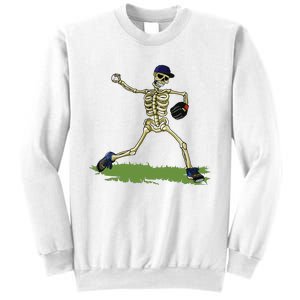 Baseball Skeleton Halloween Boy Baseball Halloween Sweatshirt