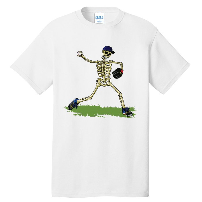 Baseball Skeleton Halloween Boy Baseball Halloween Tall T-Shirt