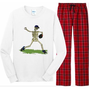 Baseball Skeleton Halloween Boy Baseball Halloween Long Sleeve Pajama Set