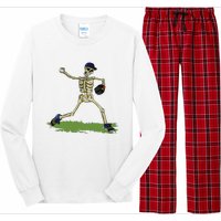 Baseball Skeleton Halloween Boy Baseball Halloween Long Sleeve Pajama Set