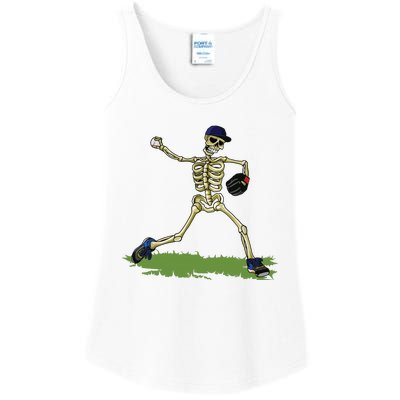 Baseball Skeleton Halloween Boy Baseball Halloween Ladies Essential Tank