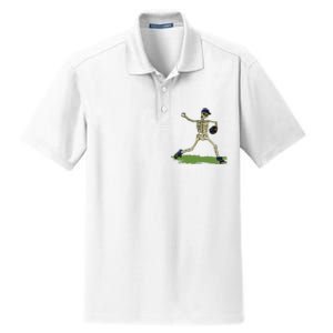 Baseball Skeleton Halloween Boy Baseball Halloween Dry Zone Grid Polo