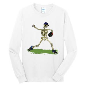 Baseball Skeleton Halloween Boy Baseball Halloween Tall Long Sleeve T-Shirt