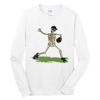 Baseball Skeleton Halloween Boy Baseball Halloween Tall Long Sleeve T-Shirt