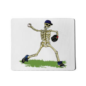 Baseball Skeleton Halloween Boy Baseball Halloween Mousepad