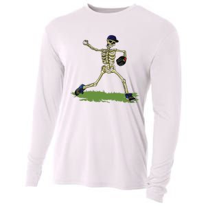 Baseball Skeleton Halloween Boy Baseball Halloween Cooling Performance Long Sleeve Crew