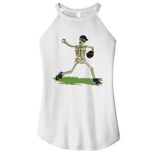 Baseball Skeleton Halloween Boy Baseball Halloween Women's Perfect Tri Rocker Tank