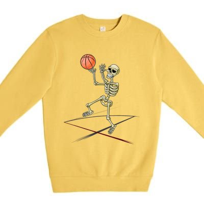 Basketball Skeleton Halloween Basketball Halloween Premium Crewneck Sweatshirt