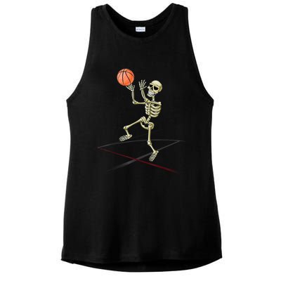 Basketball Skeleton Halloween Basketball Halloween Ladies PosiCharge Tri-Blend Wicking Tank