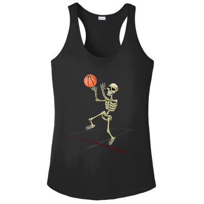 Basketball Skeleton Halloween Basketball Halloween Ladies PosiCharge Competitor Racerback Tank