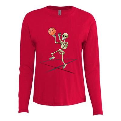 Basketball Skeleton Halloween Basketball Halloween Womens Cotton Relaxed Long Sleeve T-Shirt