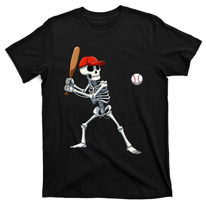 Baseball Skeleton Halloween Skeleton Playing Baseball T-Shirt