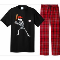 Baseball Skeleton Halloween Skeleton Playing Baseball Pajama Set