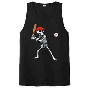 Baseball Skeleton Halloween Skeleton Playing Baseball PosiCharge Competitor Tank