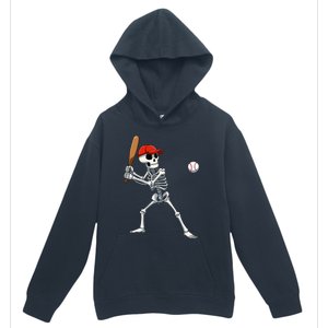 Baseball Skeleton Halloween Skeleton Playing Baseball Urban Pullover Hoodie