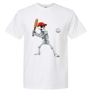 Baseball Skeleton Halloween Skeleton Playing Baseball Garment-Dyed Heavyweight T-Shirt