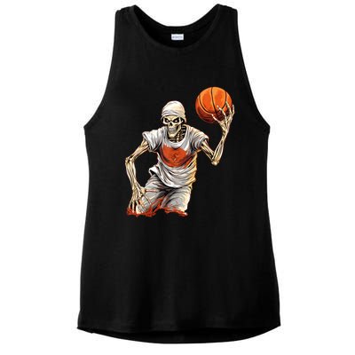 Basketball Skeleton Halloween ArtDunking Skeleton Ladies PosiCharge Tri-Blend Wicking Tank